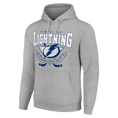 Tampa Bay Lightning Starter Team Logo Graphic Fleece Tri-Blend Pullover Hoodie - Heather Gray | US 201591980