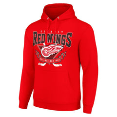 Detroit Red Wings Starter Team Logo Graphic Fleece Tri-Blend Pullover Hoodie - Red | US 201591982