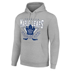 Toronto Maple Leafs Starter Team Logo Graphic Fleece Tri-Blend Pullover Hoodie - Heather Gray | US 201591983