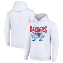 New York Rangers Starter Team Logo Graphic Fleece Tri-Blend Pullover Hoodie - White | US 201591985