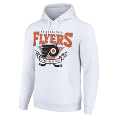 Philadelphia Flyers Starter Team Logo Graphic Fleece Tri-Blend Pullover Hoodie - White | US 201591987