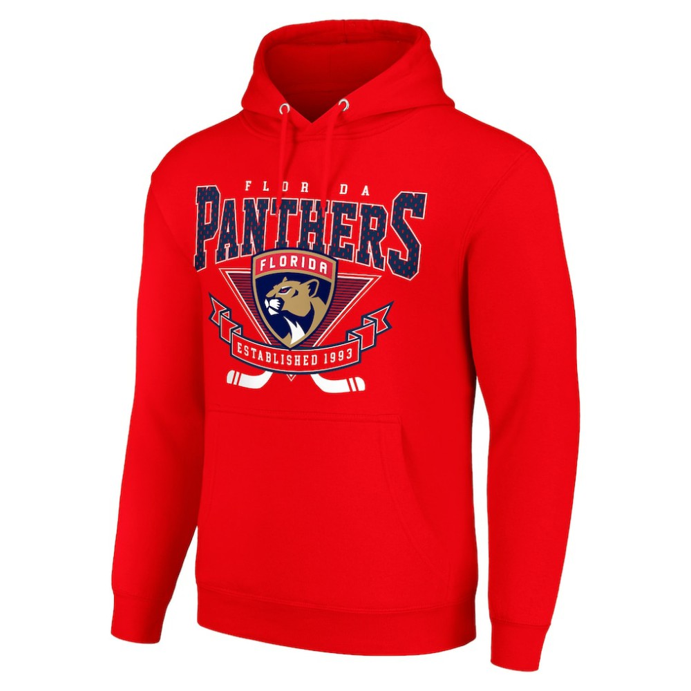 Florida Panthers Starter Team Logo Graphic Fleece Tri-Blend Pullover Hoodie - Red | US 201591989
