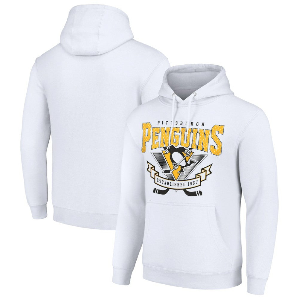 Pittsburgh Penguins Starter Team Logo Graphic Fleece Tri-Blend Pullover Hoodie - White | US 201591990