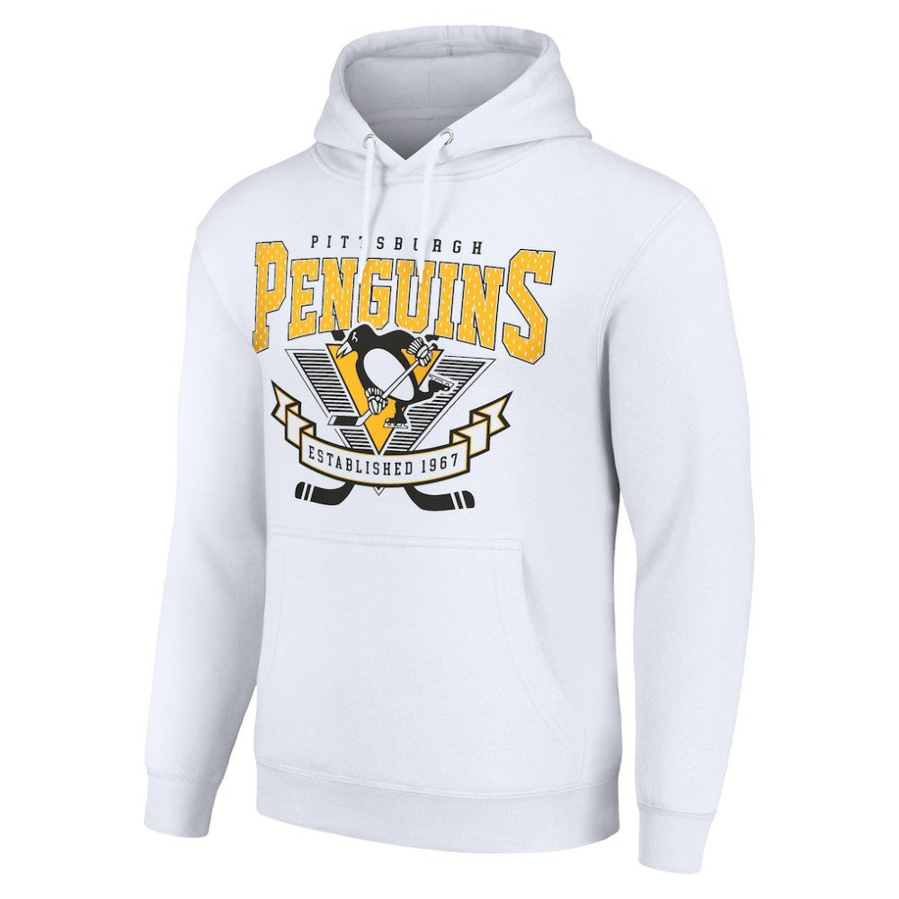 Pittsburgh Penguins Starter Team Logo Graphic Fleece Tri-Blend Pullover Hoodie - White | US 201591990