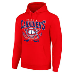 Montreal Canadiens Starter Team Logo Graphic Fleece Tri-Blend Pullover Hoodie - Red | US 201591993
