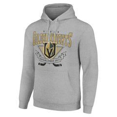 Vegas Golden Knights Starter Team Logo Graphic Fleece Tri-Blend Pullover Hoodie - Heather Gray | US 201591995