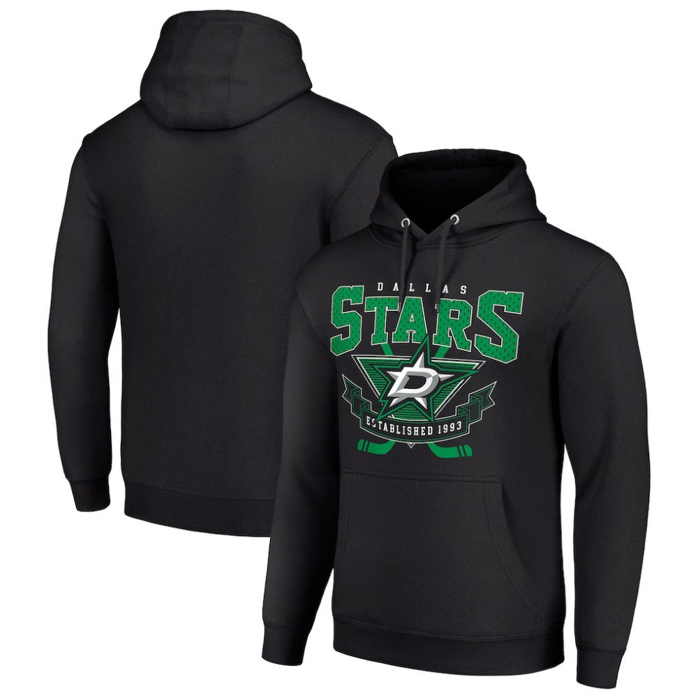 Dallas Stars Starter Team Logo Graphic Fleece Tri-Blend Pullover Hoodie - Black | US 201591997