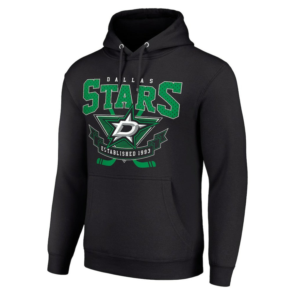 Dallas Stars Starter Team Logo Graphic Fleece Tri-Blend Pullover Hoodie - Black | US 201591997