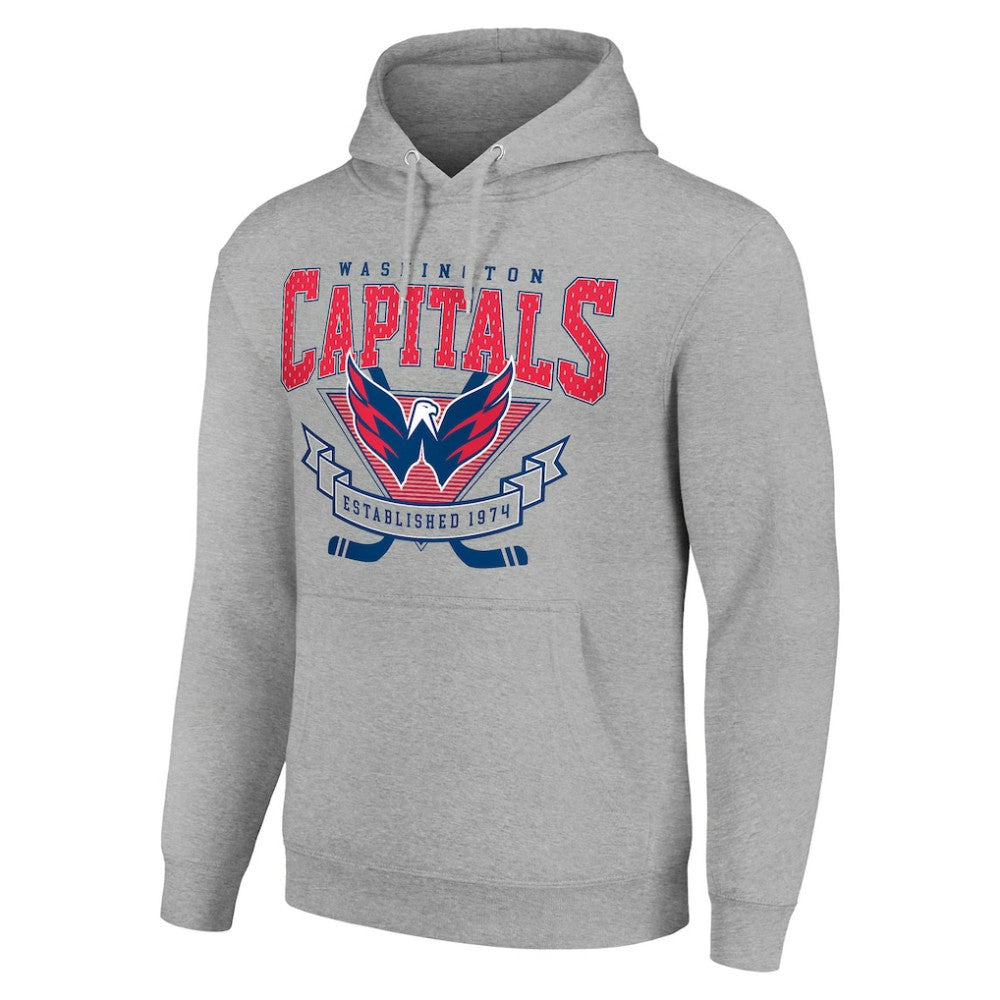 Washington Capitals Starter Team Logo Graphic Fleece Tri-Blend Pullover Hoodie - Heather Gray | US 201591998