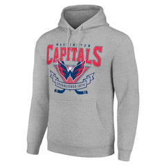 Washington Capitals Starter Team Logo Graphic Fleece Tri-Blend Pullover Hoodie - Heather Gray | US 201591998