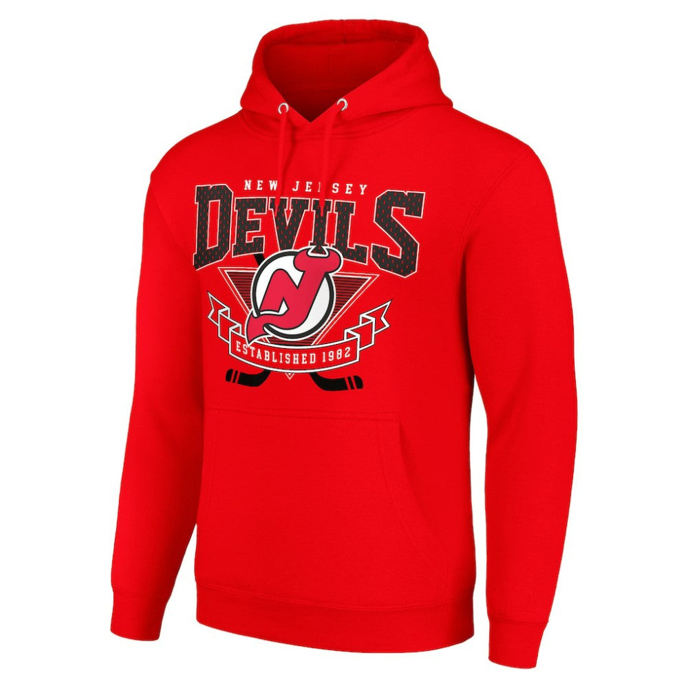 New Jersey Devils Starter Team Logo Graphic Fleece Tri-Blend Pullover Hoodie - Red | US 201592001