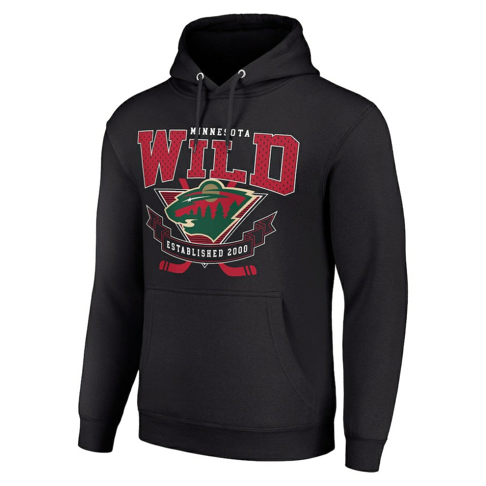 Minnesota Wild Starter Team Logo Graphic Fleece Tri-Blend Pullover Hoodie - Black | US 201592004