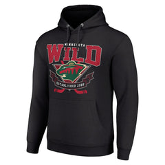 Minnesota Wild Starter Team Logo Graphic Fleece Tri-Blend Pullover Hoodie - Black | US 201592004