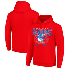 New York Rangers Starter Team Logo Graphic Fleece Tri-Blend Pullover Hoodie - Red | US 201592005