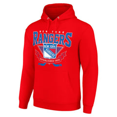 New York Rangers Starter Team Logo Graphic Fleece Tri-Blend Pullover Hoodie - Red | US 201592005