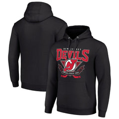New Jersey Devils Starter Team Logo Graphic Fleece Tri-Blend Pullover Hoodie - Black | US 201592006