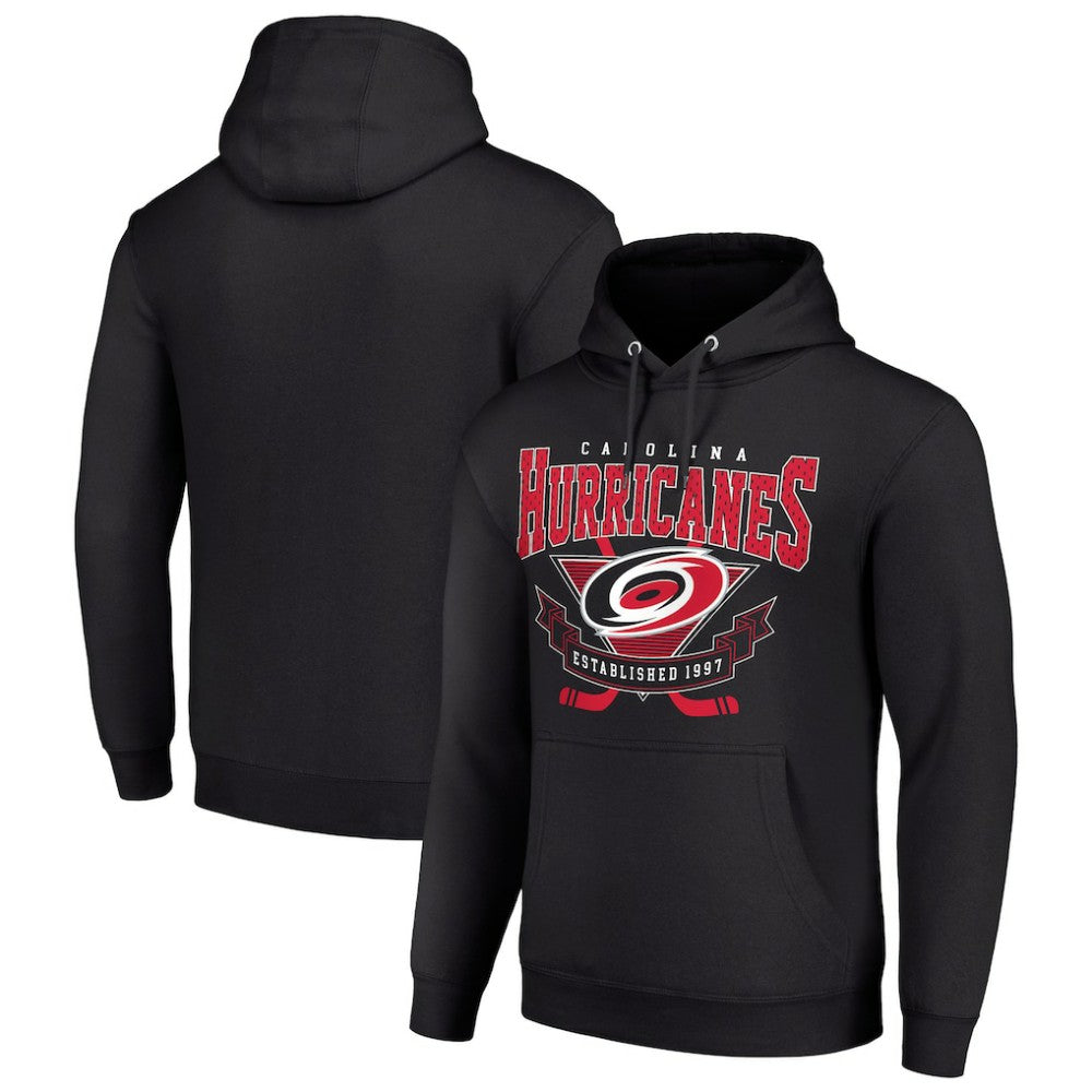 Carolina Hurricanes Starter Team Logo Graphic Fleece Tri-Blend Pullover Hoodie - Black | US 201592007