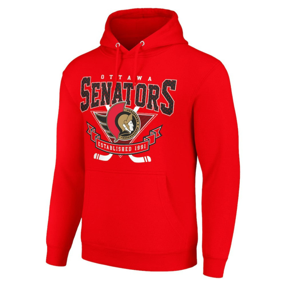 Ottawa Senators Starter Team Logo Graphic Fleece Tri-Blend Pullover Hoodie - Red | US 201592008