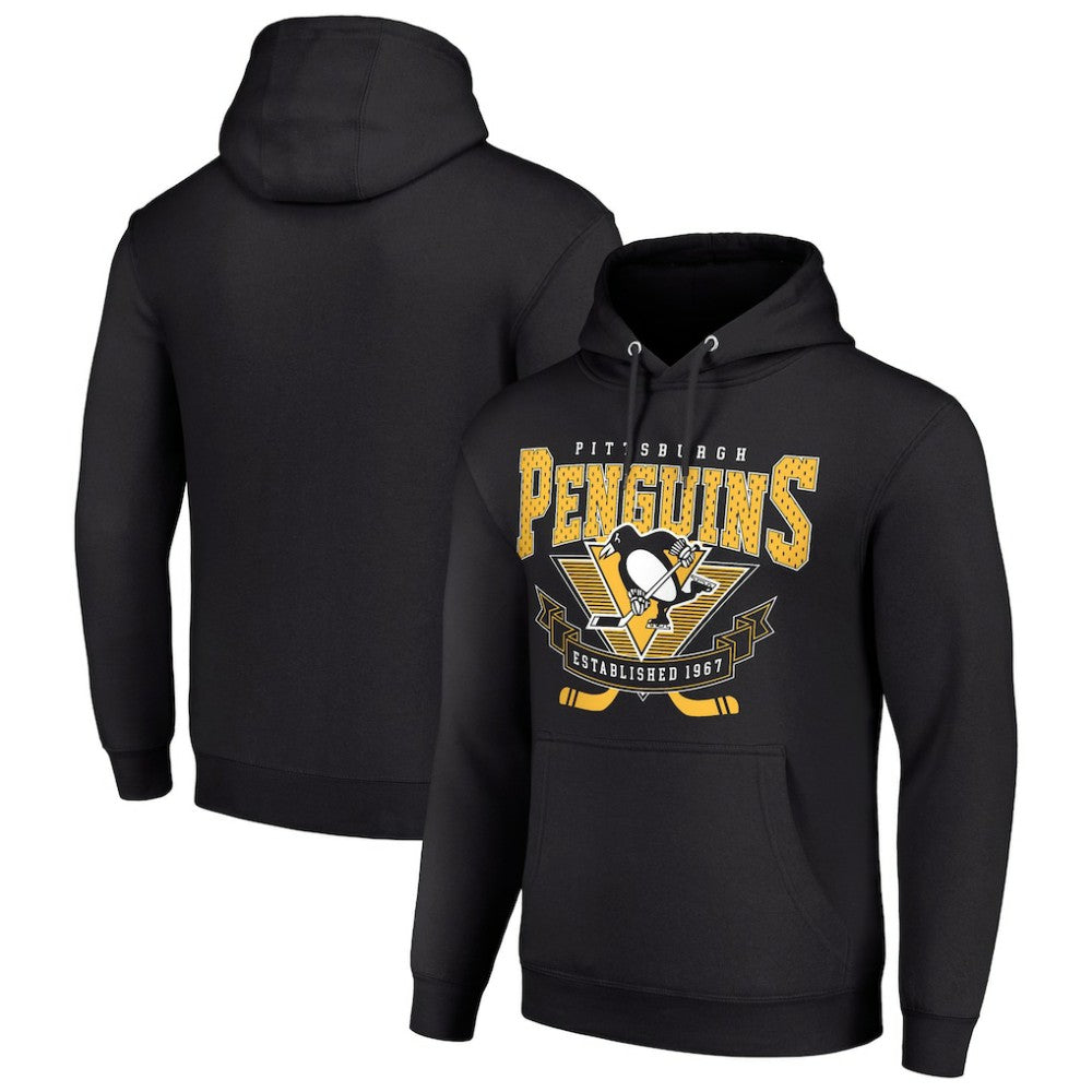 Pittsburgh Penguins Starter Team Logo Graphic Fleece Tri-Blend Pullover Hoodie - Black | US 201592013