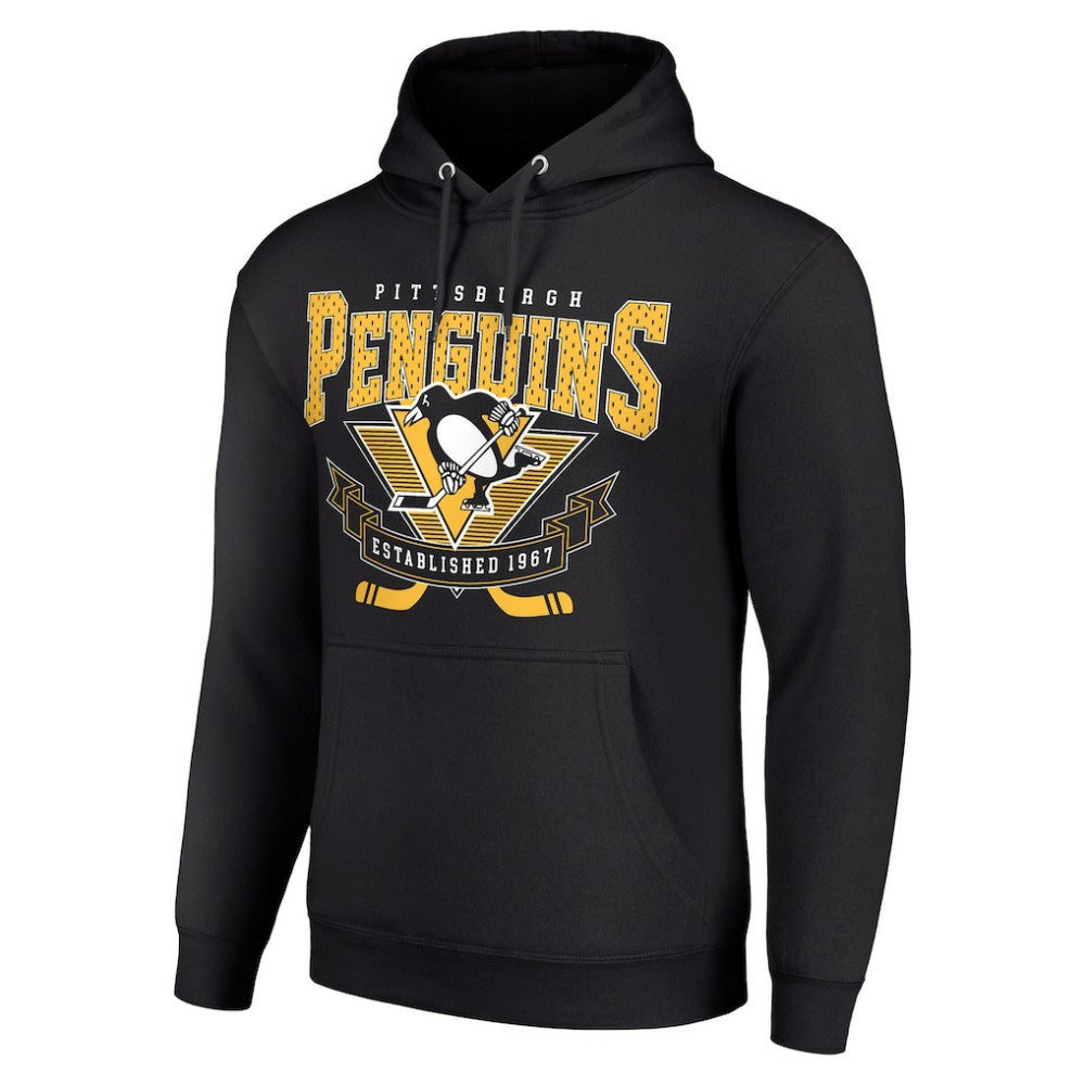 Pittsburgh Penguins Starter Team Logo Graphic Fleece Tri-Blend Pullover Hoodie - Black | US 201592013