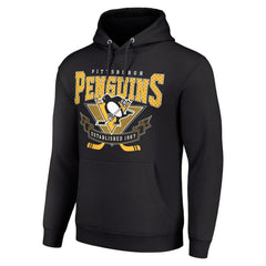 Pittsburgh Penguins Starter Team Logo Graphic Fleece Tri-Blend Pullover Hoodie - Black | US 201592013