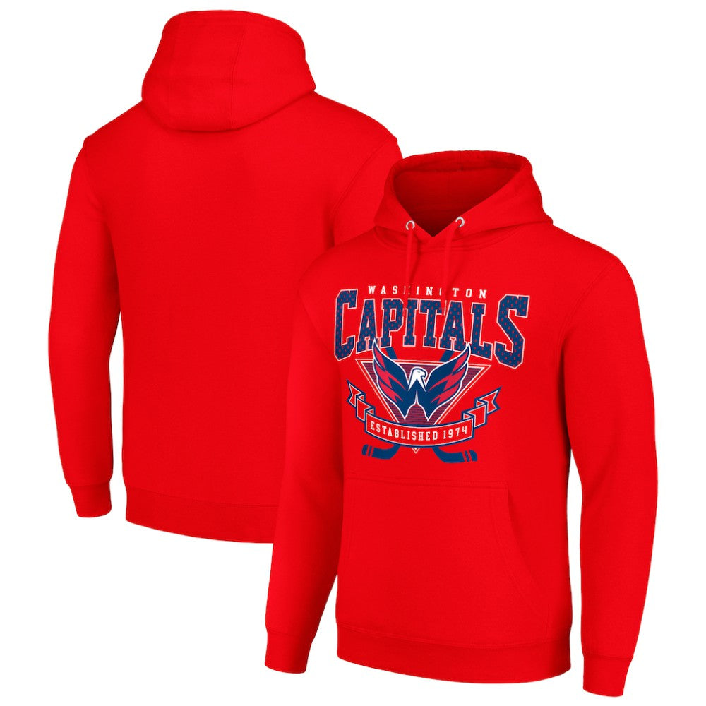 Washington Capitals Starter Team Logo Graphic Fleece Tri-Blend Pullover Hoodie - Red | US 201592016