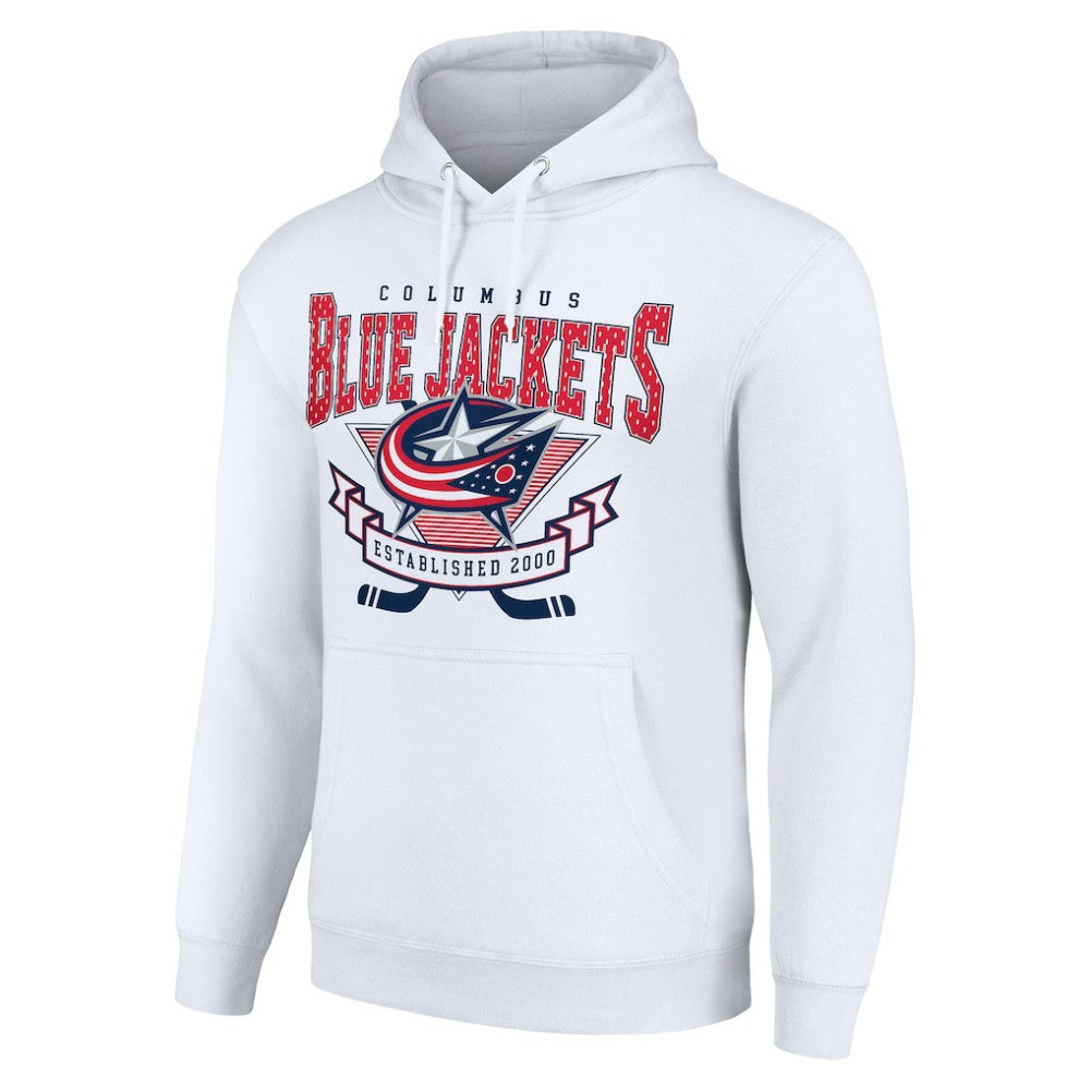 Columbus Blue Jackets Starter Team Logo Graphic Fleece Tri-Blend Pullover Hoodie - White | US 201592017