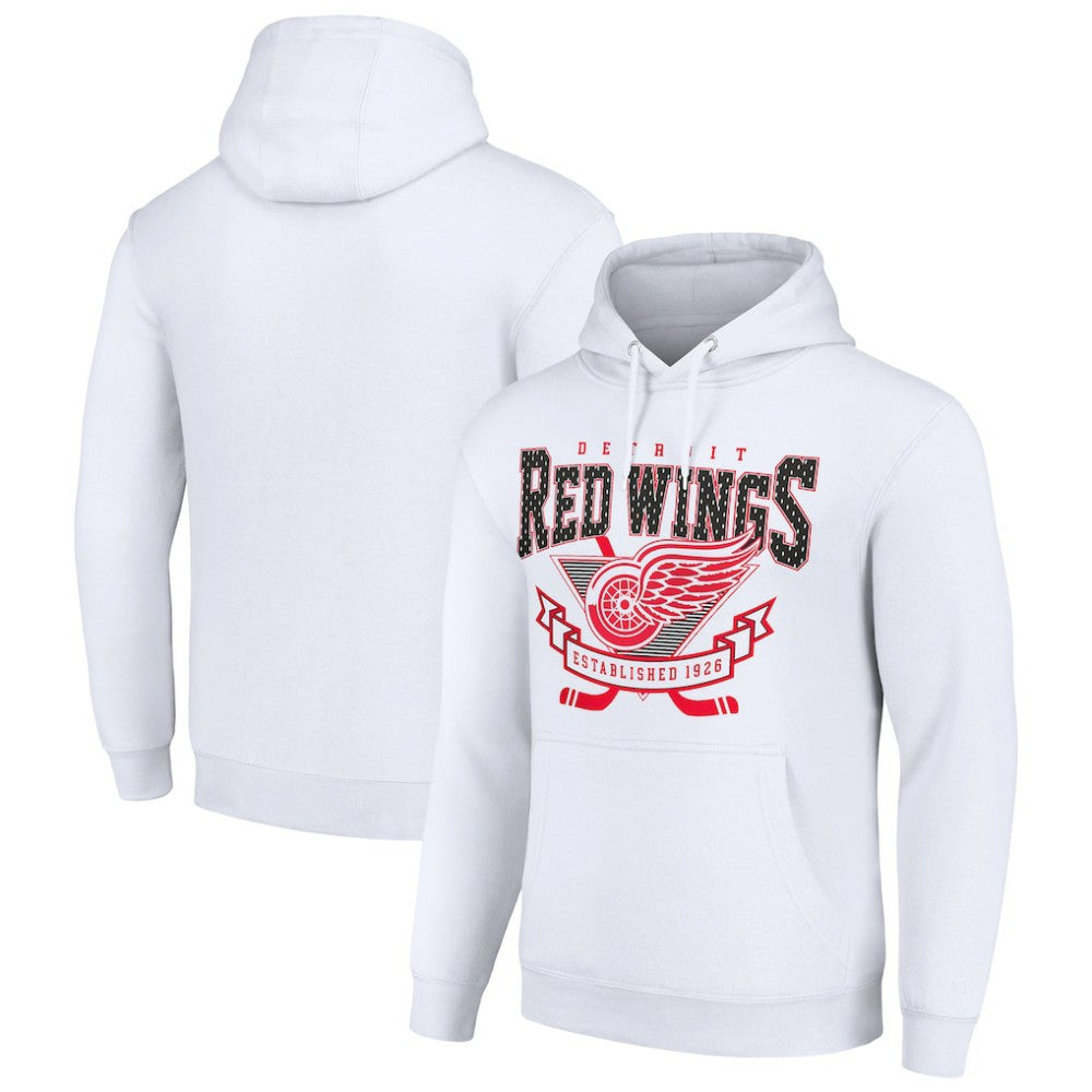 Detroit Red Wings Starter Team Logo Graphic Fleece Tri-Blend Pullover Hoodie - White | US 201592021