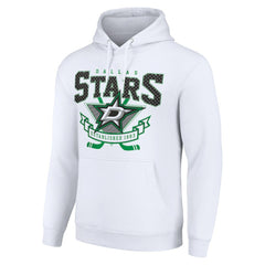 Dallas Stars Starter Team Logo Graphic Fleece Tri-Blend Pullover Hoodie - White | US 201592025