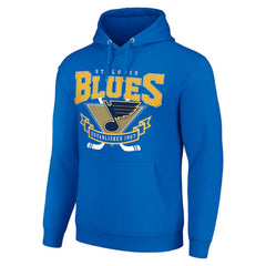 St. Louis Blues Starter Team Logo Graphic Fleece Tri-Blend Pullover Hoodie - Blue | US 201592026