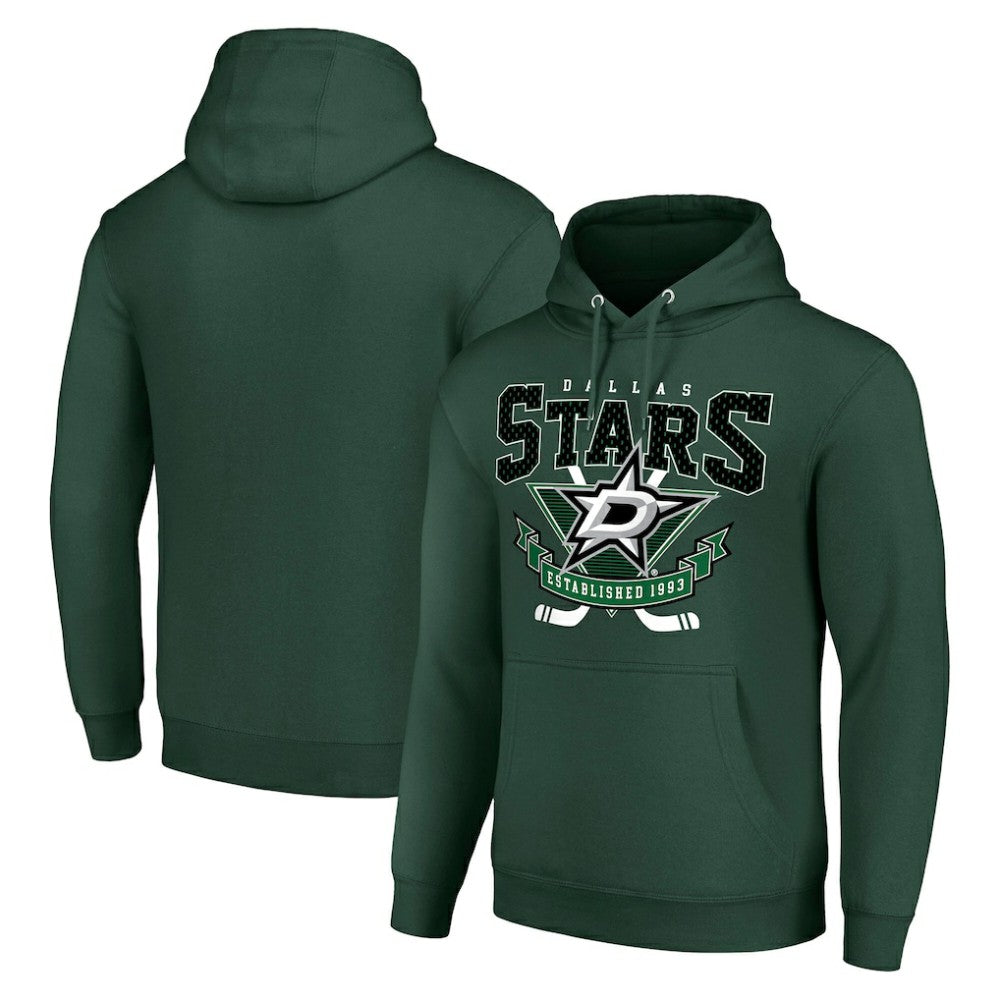 Dallas Stars Starter Team Logo Graphic Fleece Tri-Blend Pullover Hoodie - Olive | US 201592029
