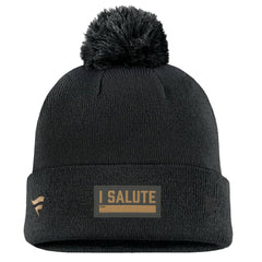 Seattle Kraken Fanatics Military Appreciation Cuffed Knit Hat with Pom - Black | US 201598357