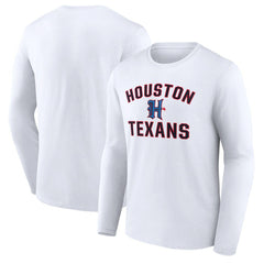 Houston Texans Secondary Logo Victory Arch Long Sleeve T-Shirt - White T-shirts