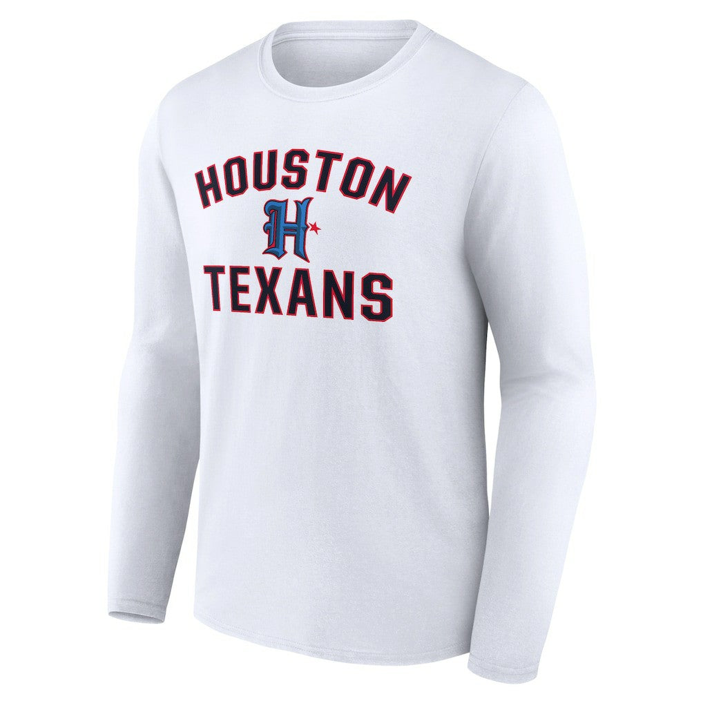 Houston Texans Secondary Logo Victory Arch Long Sleeve T-Shirt - White T-shirts