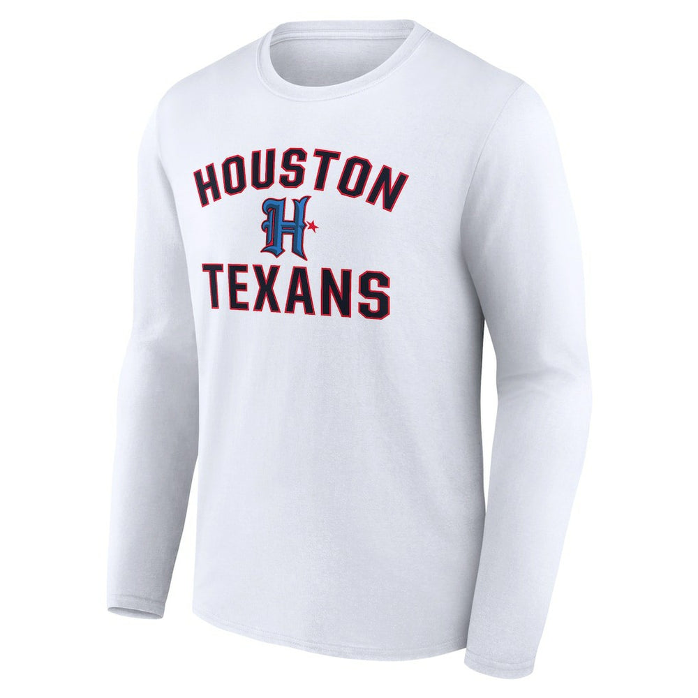 Houston Texans Secondary Logo Victory Arch Long Sleeve T-Shirt - White T-shirts