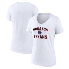 Houston Texans Women's Secondary Logo V-Neck T-Shirt - White T-shirts