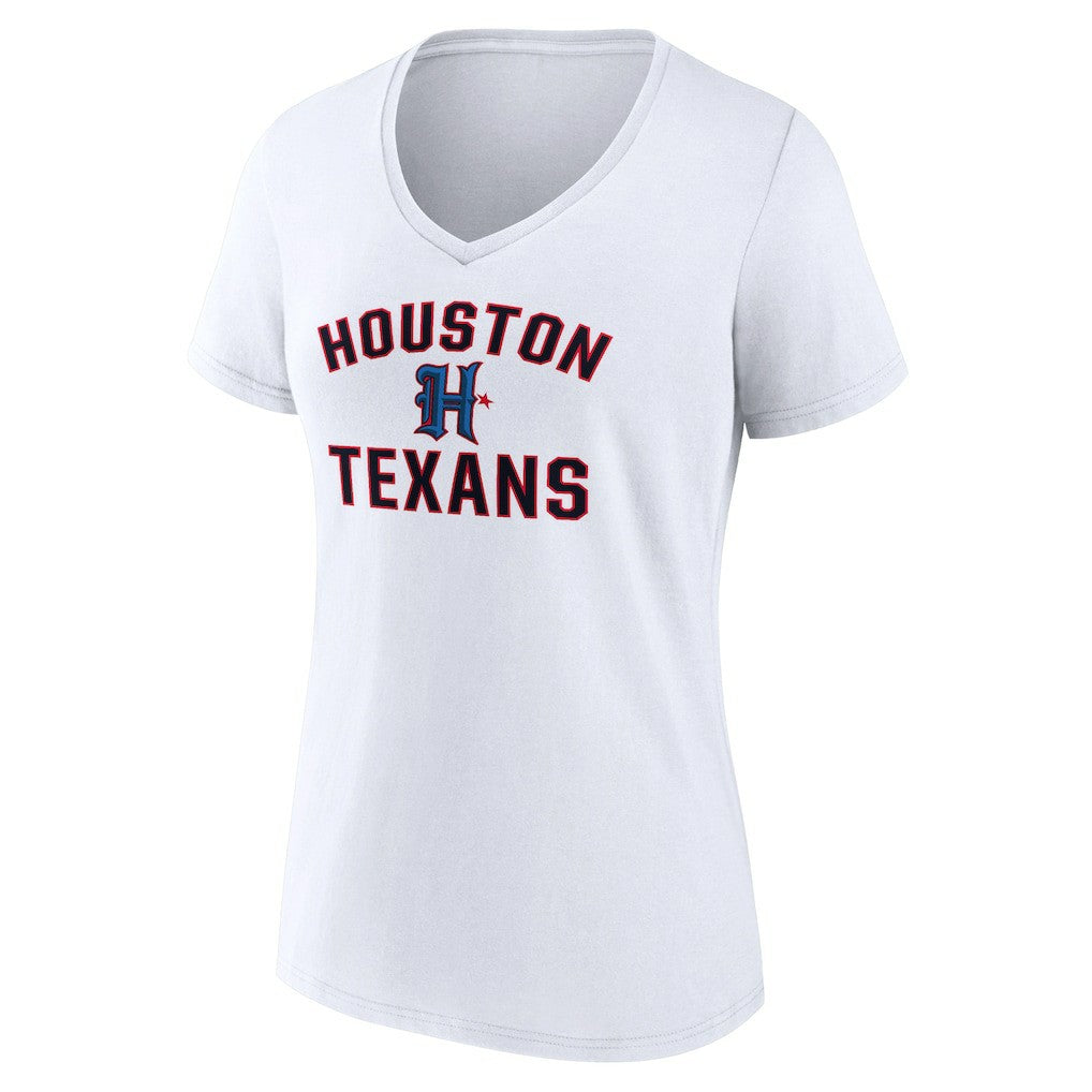 Houston Texans Women's Secondary Logo V-Neck T-Shirt - White T-shirts