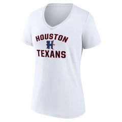 Houston Texans Women's Secondary Logo V-Neck T-Shirt - White T-shirts