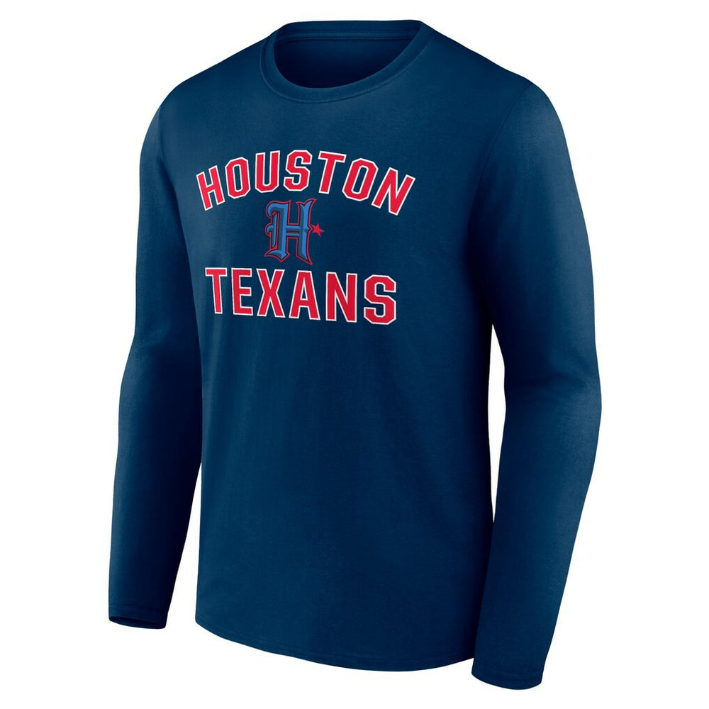 Houston Texans Secondary Logo Victory Arch Long Sleeve T-Shirt - Navy T-shirts