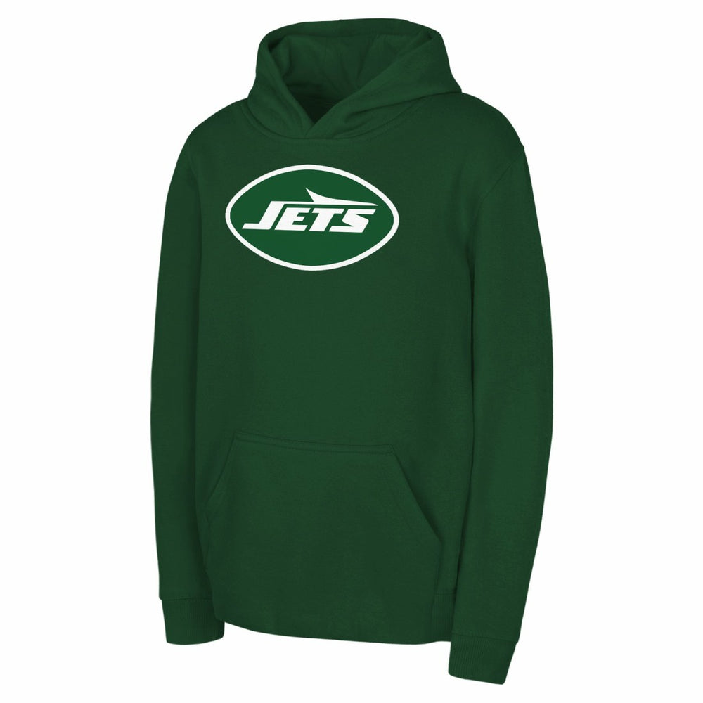 New York Jets Youth Team Logo Pullover Hoodie - Green Hoodies