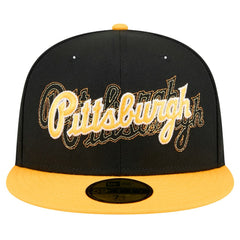Pittsburgh Pirates New Era Shadow Stitch 59FIFTY Fitted Hat - Black Hats