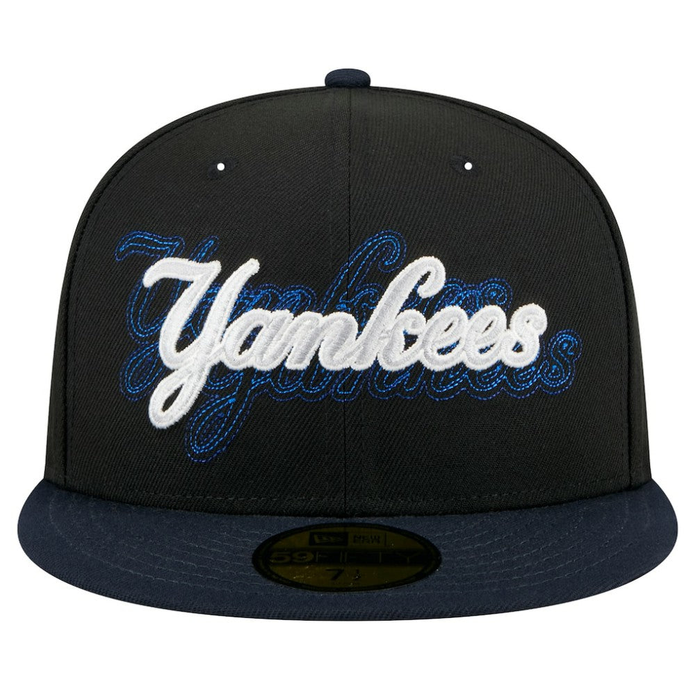 New York Yankees New Era Shadow Stitch 59FIFTY Fitted Hat - Black Hats