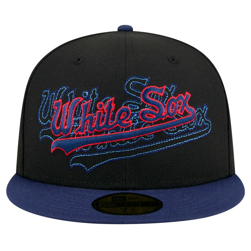 Chicago White Sox New Era Shadow Stitch 59FIFTY Fitted Hat - Black Hats