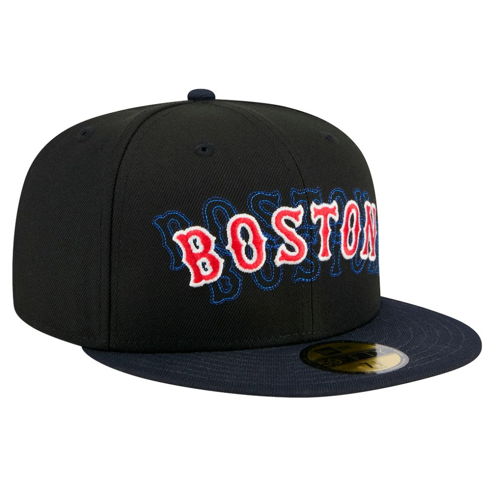 Boston Red Sox New Era Shadow Stitch 59FIFTY Fitted Hat - Black Hats