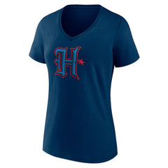 Houston Texans Women's Secondary Logo V-Neck T-Shirt - Navy T-shirts