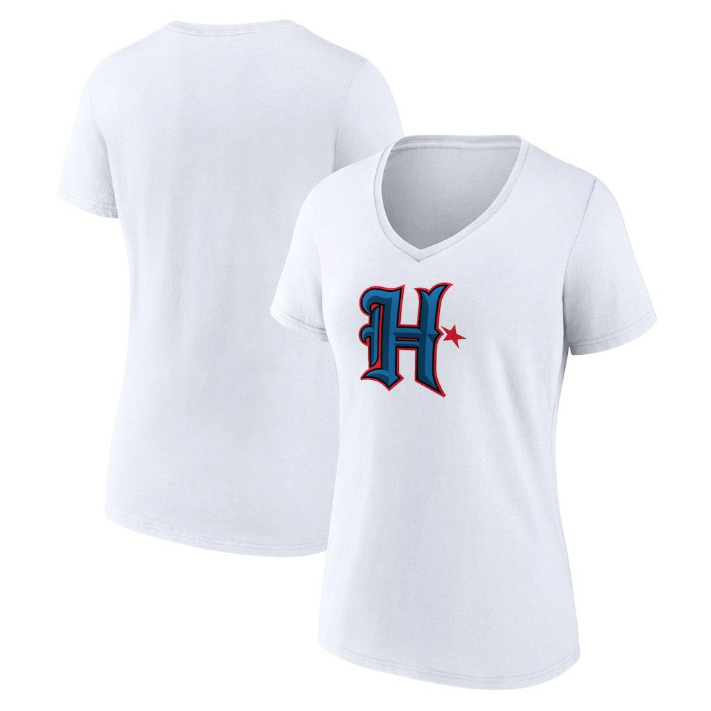 Houston Texans Women's Secondary Logo V-Neck T-Shirt - White T-shirts