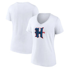 Houston Texans Women's Secondary Logo V-Neck T-Shirt - White T-shirts
