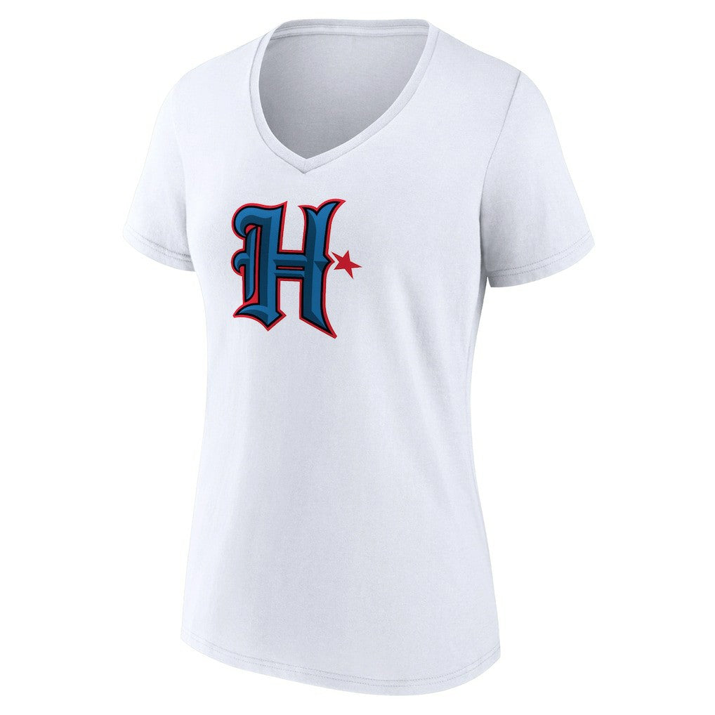 Houston Texans Women's Secondary Logo V-Neck T-Shirt - White T-shirts