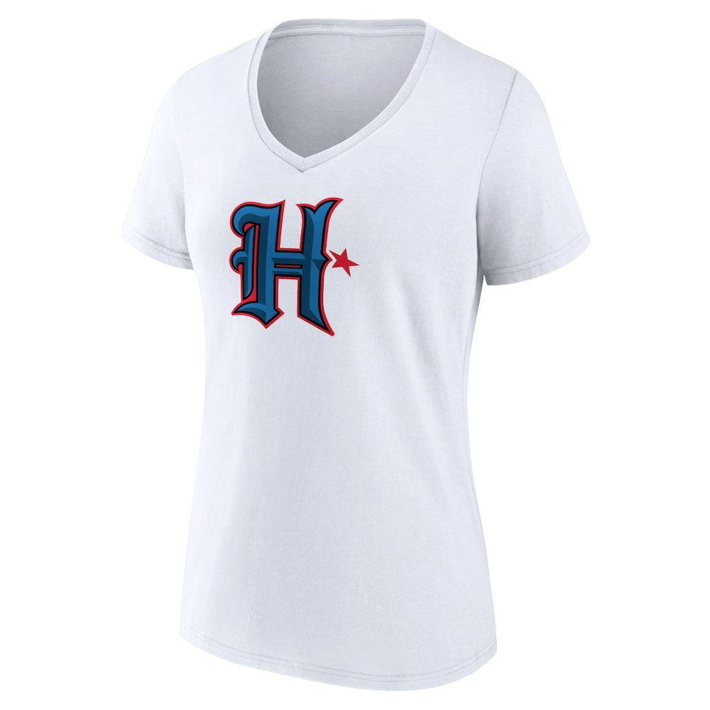 Houston Texans Women's Secondary Logo V-Neck T-Shirt - White T-shirts