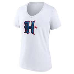 Houston Texans Women's Secondary Logo V-Neck T-Shirt - White T-shirts